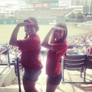 Sam Velotta and Leah Bowens at an Indians game!